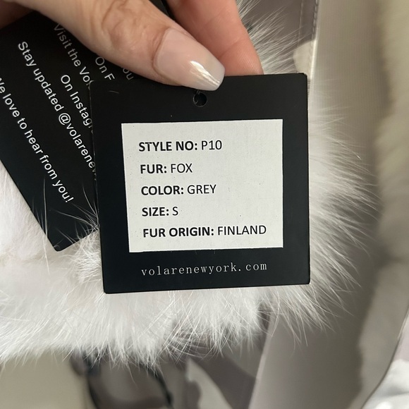 Volare New York Camouflage white fox fur jacket with hood size S NWT - Picture 11 of 15